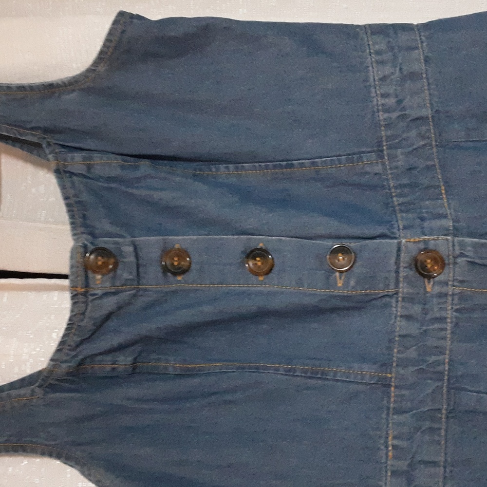 Sincerely Jules 100 % Cotton Women's   Blue Denim Jumsuit Size L. Missing Belt. - Picture 5 of 14